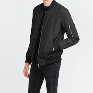 Zara Man Black Bomber Jacket